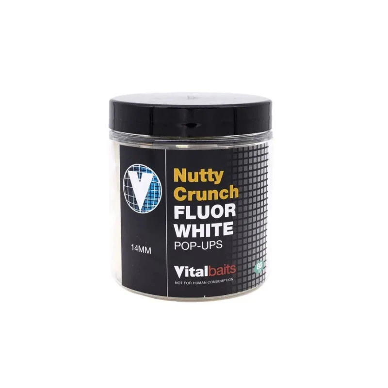 Vital Baits Pop-ups Nutty Crunch Fluor White 80g – Bild 2