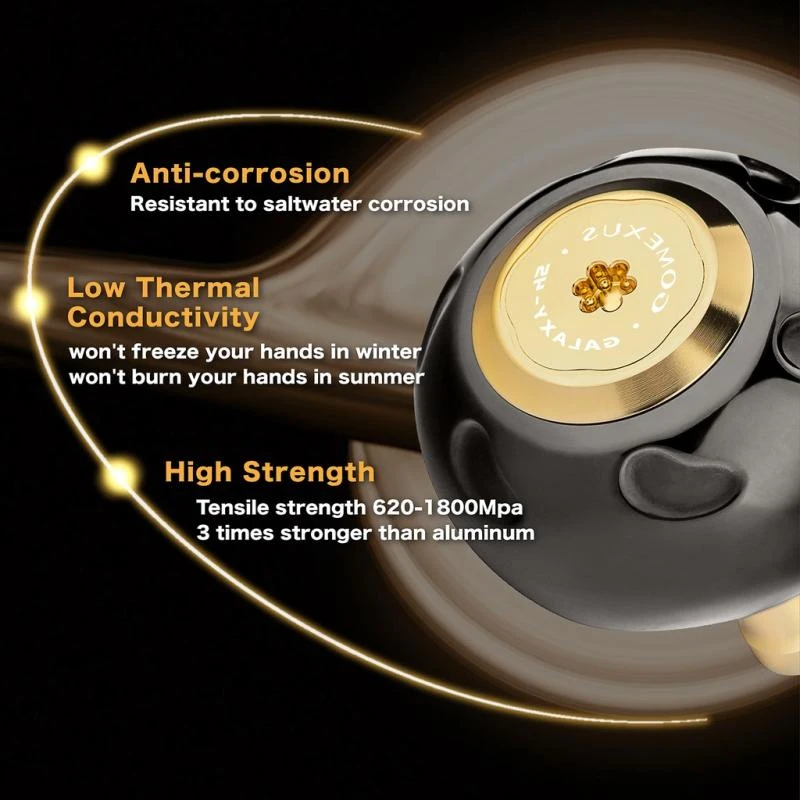 Gomexus 90mm Aluminium Power Handle With 45mm Titanium Knob - Black & Gold – Bild 5